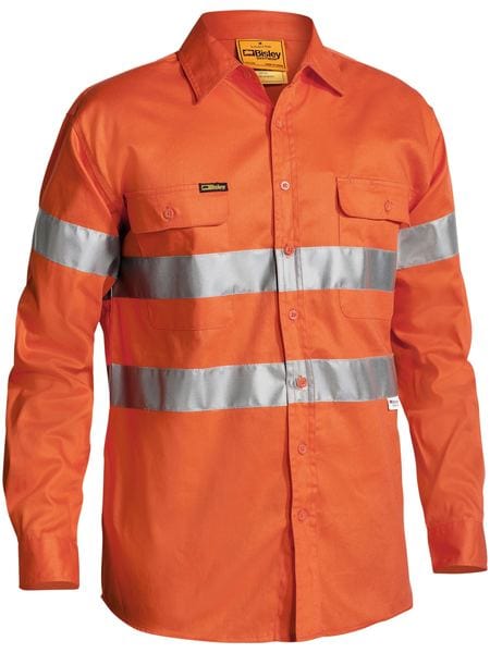 Bisley Polos / Shirts Orange / XS Bisley Taped Hi Vis Drill Shirt