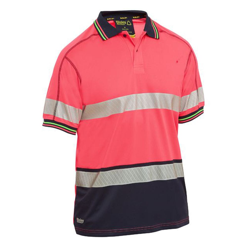 Bisley Polos / Shirts Pink/Navy / XS Bisley Taped Hi Vis Polyester Mesh Polo
