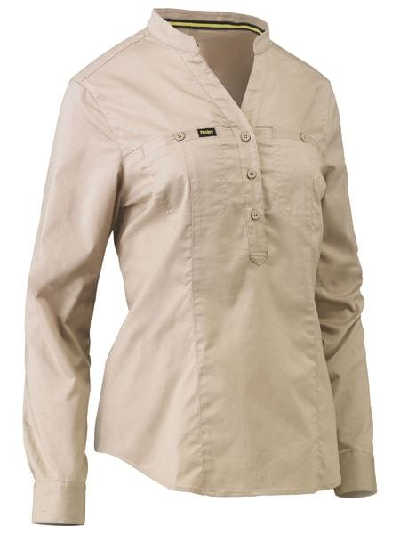 Bisley Polos / Shirts Stone / 6 Bisley Women's Stretch V-Neck Closed Front Shirt