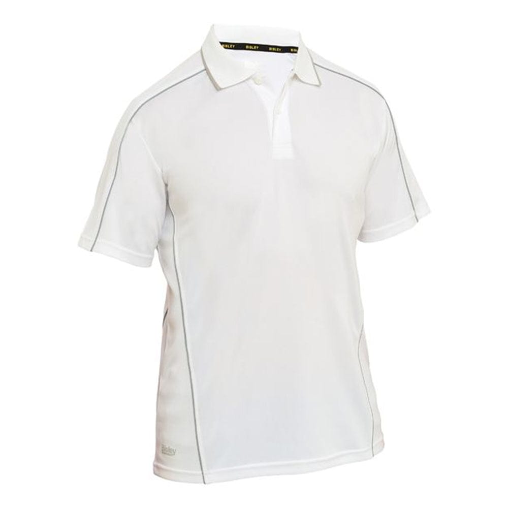 Bisley Polos / Shirts White / S Bisley Cool Mesh Polo with Reflective Piping