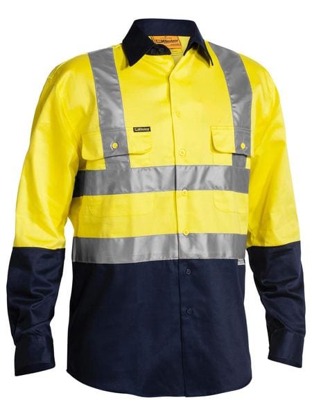 Bisley Polos / Shirts Yellow/Navy / S Bisley Taped Hi Vis Drill Shirt
