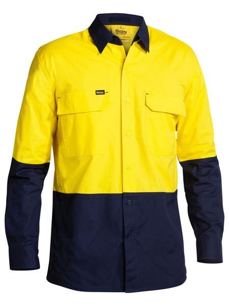 Bisley Polos / Shirts Yellow/Navy / S Bisley X Airflow Hi Vis Ripstop Shirt