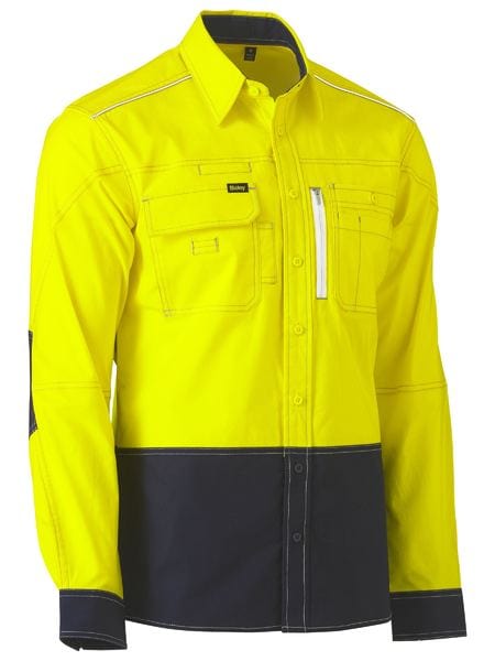 Bisley Polos / Shirts Yellow/Navy / XS Bisley Flx & Move Two Tone Hi Vis Utility Shirt