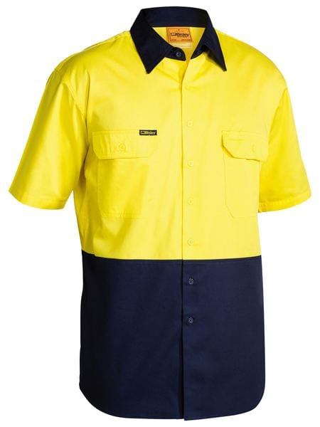Bisley Polos / Shirts Yellow/Navy / XS Bisley Hi Vis Cool Lightweight Drill Shirt
