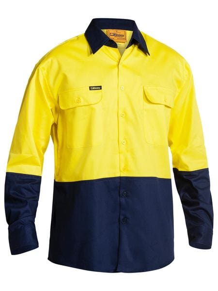 Bisley Polos / Shirts Yellow/Navy / XS Bisley Hi Vis Drill Shirt