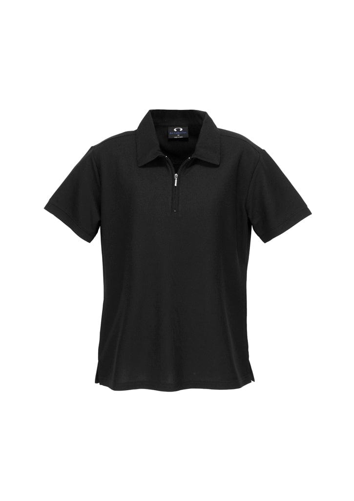 Biz Collection Black / 8 Biz Collection Womens Micro Waffle Short Sleeve Polo