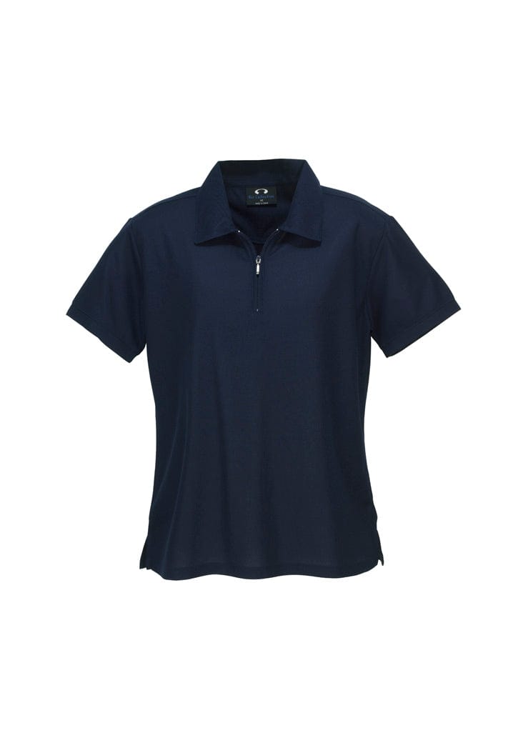 Biz Collection Navy / 8 Biz Collection Womens Micro Waffle Short Sleeve Polo