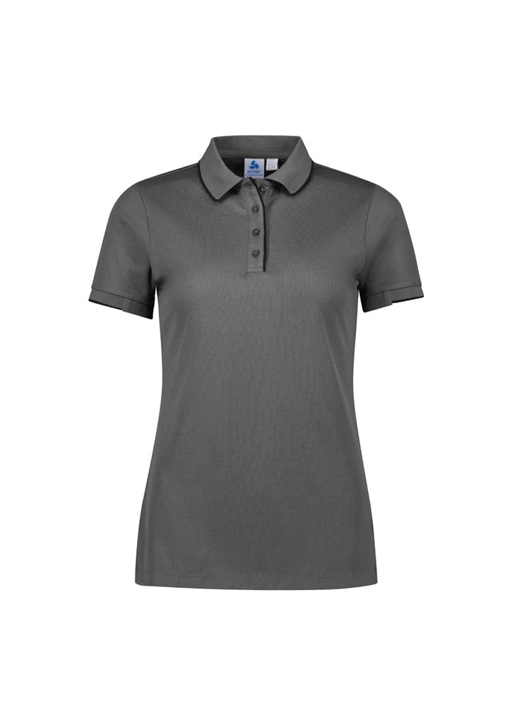 Biz Collection Polos / Shirts Ash/Black / 6 Biz Collection Womens Focus Short Sleeve Polo