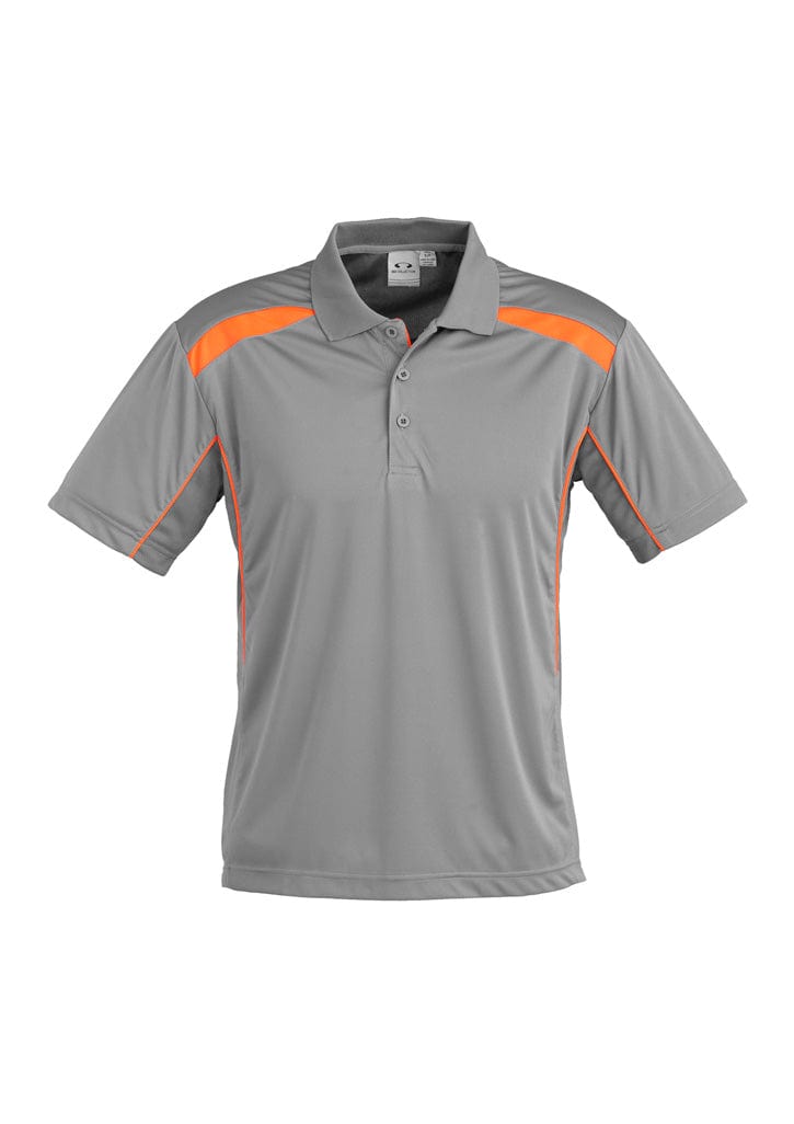 Biz Collection Polos / Shirts Ash/Fluoro Orange / S Biz Collection Mens United Short Sleeve Polo
