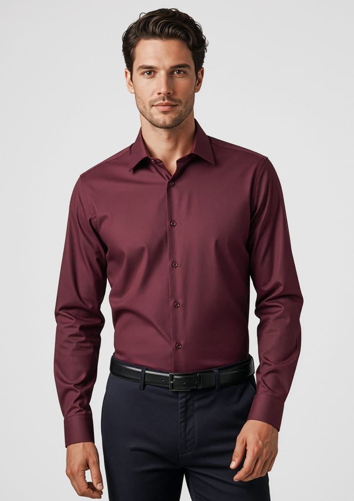 Biz Collection Polos / Shirts Biz Corperates Mens Hudson Long Sleeve Shirt