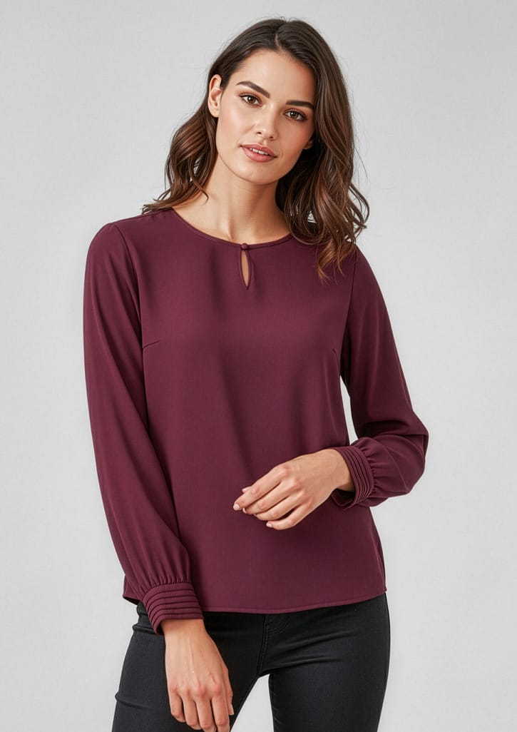 Biz Collection Polos / Shirts Biz Corperates Womens Evelyn Long Sleeve Blouse