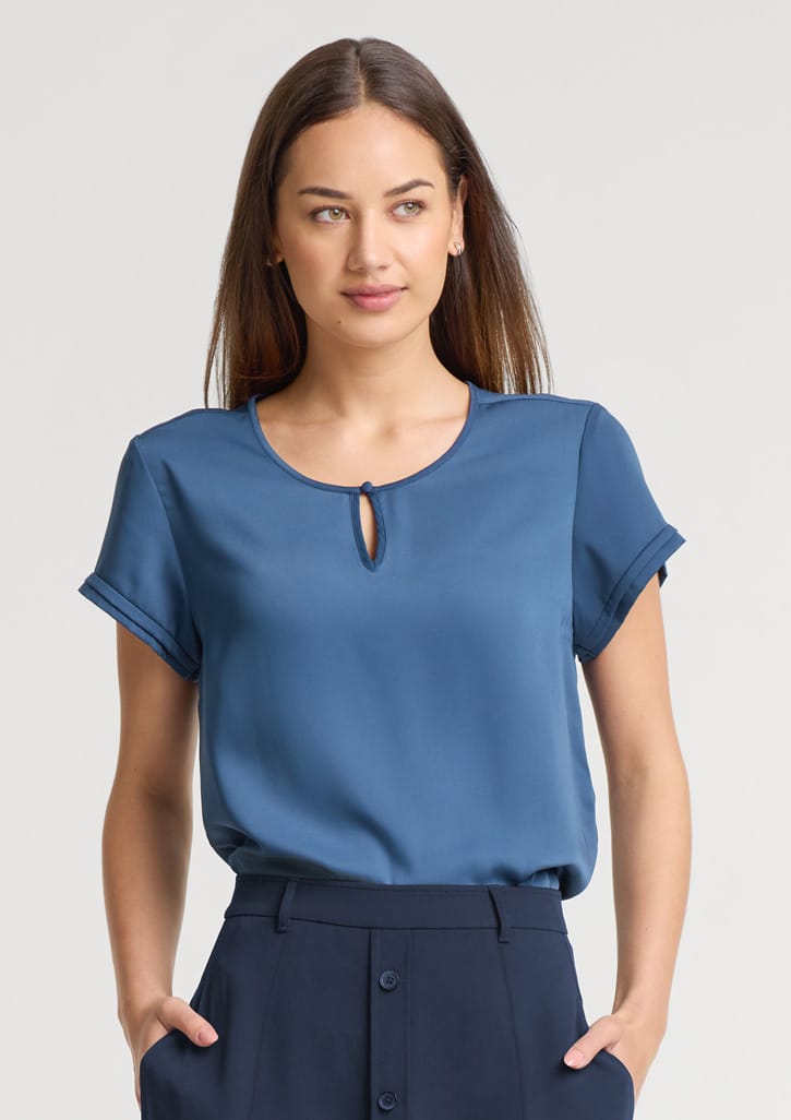 Biz Collection Polos / Shirts Biz Corperates Womens Evelyn Short Sleeve Blouse