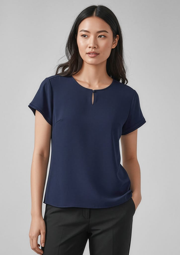 Biz Collection Polos / Shirts Biz Corperates Womens Evelyn Short Sleeve Blouse