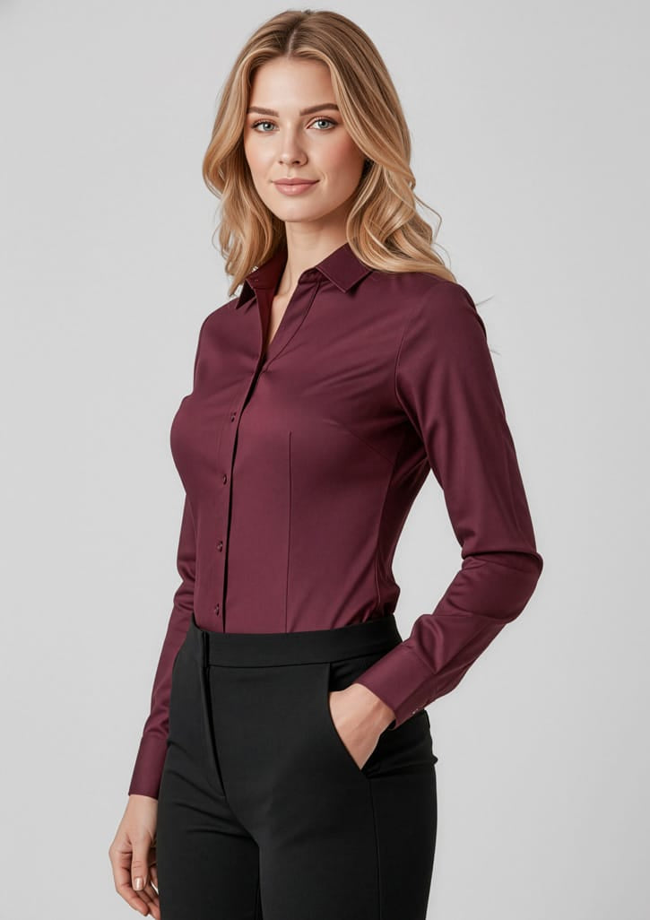 Biz Collection Polos / Shirts Biz Corperates Womens Hudson Long Sleeve Shirt