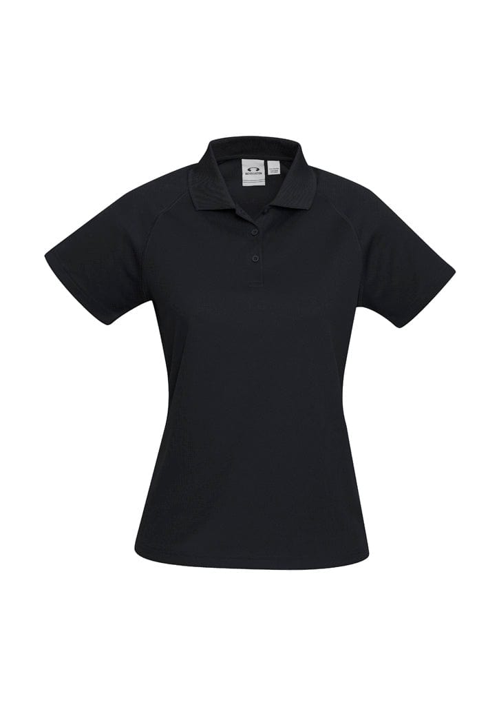 Biz Collection Polos / Shirts Black / 6 Biz Collection Womens Sprint Short Sleeve Polo
