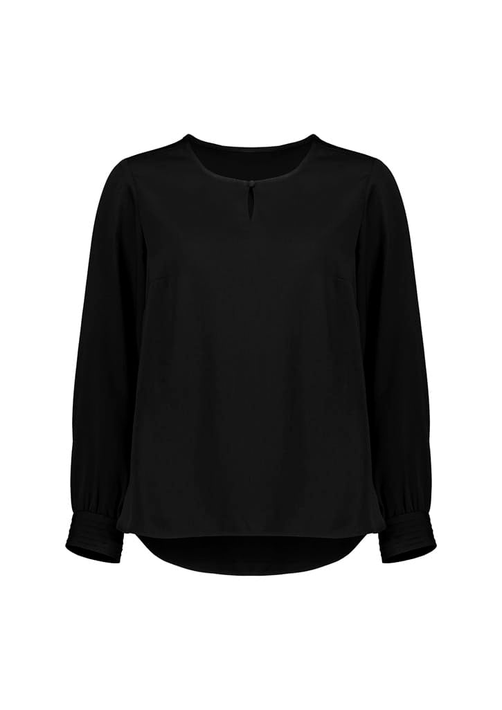 Biz Collection Polos / Shirts Black / 6 Biz Corperates Womens Evelyn Long Sleeve Blouse