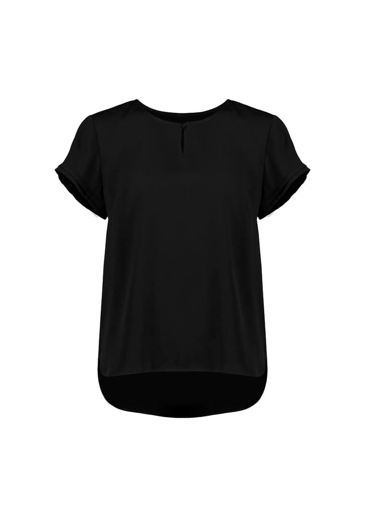 Biz Collection Polos / Shirts Black / 6 Biz Corperates Womens Evelyn Short Sleeve Blouse