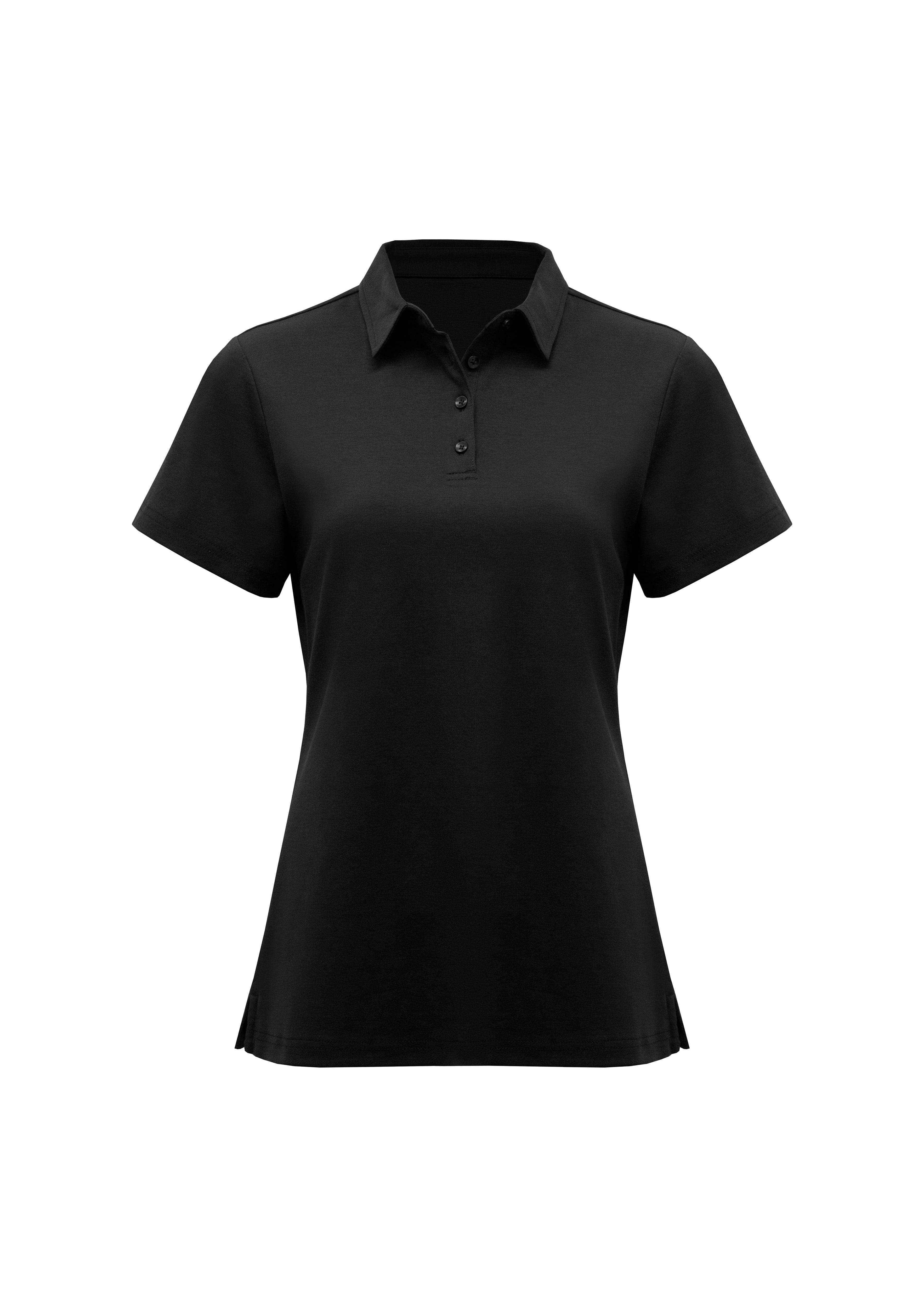Biz Collection Polos / Shirts Black / 6 Womens Lotus Short Sleeve Polo