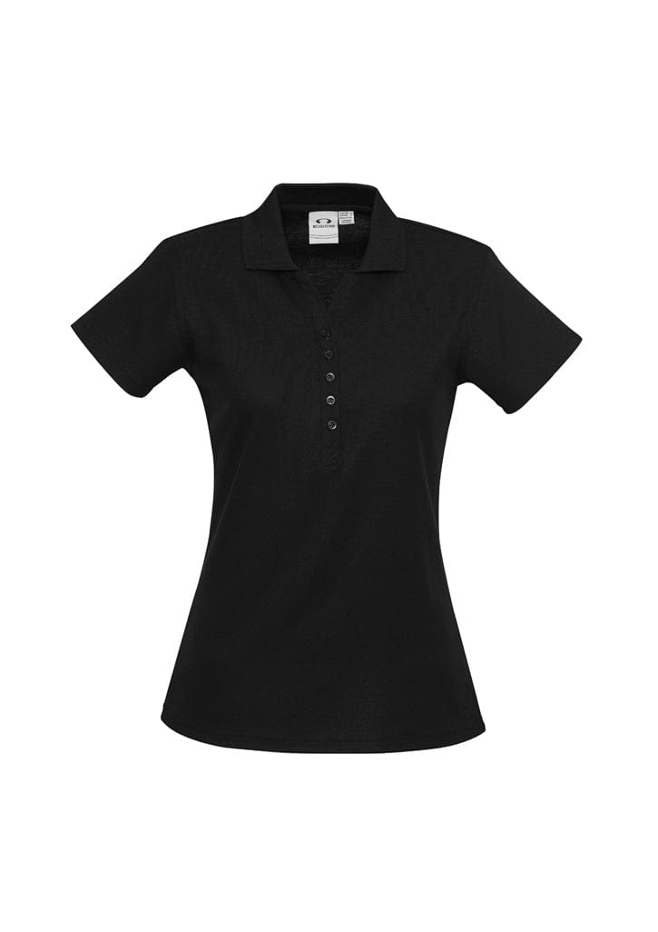 Biz Collection Polos / Shirts Black / 8 Biz Collection Womens Crew Short Sleeve Polo