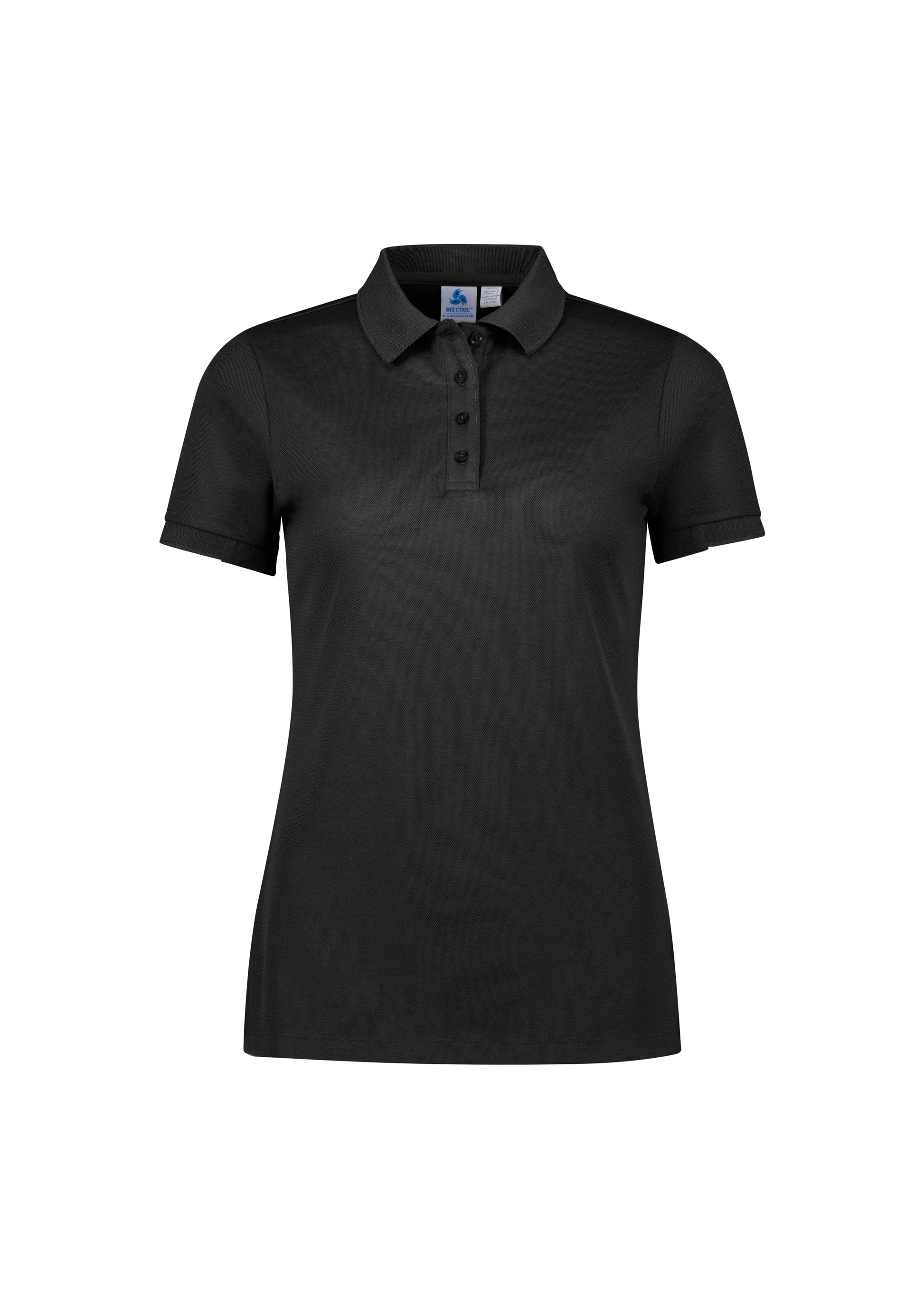 Biz Collection Polos / Shirts Black/Black / 6 Biz Collection Womens Focus Short Sleeve Polo