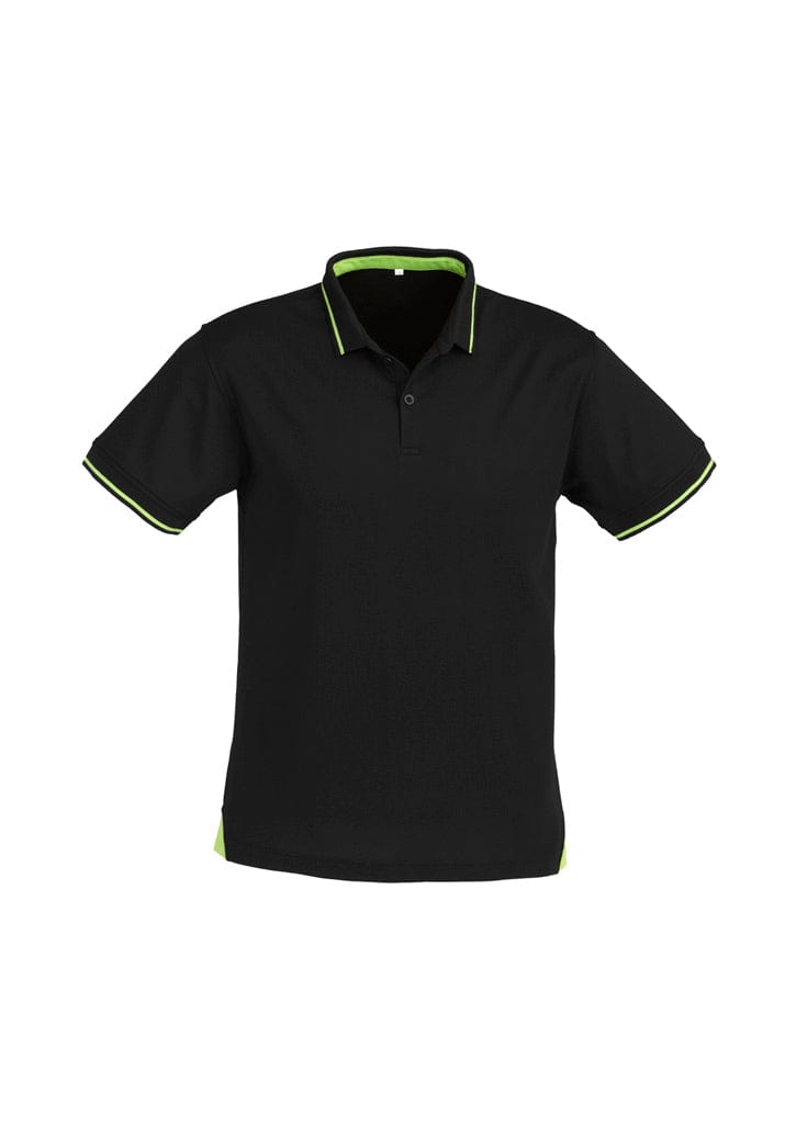 Biz Collection Polos / Shirts Black/Bright Green / S Biz Collection Mens Jet Short Sleeve Polo