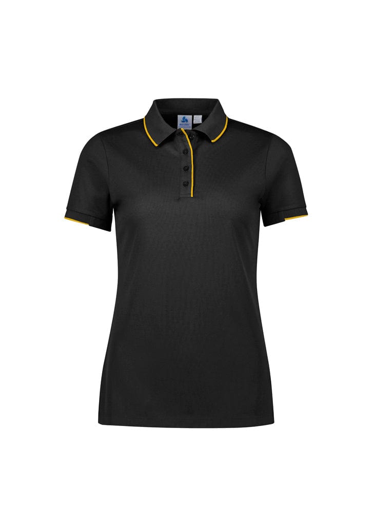 Biz Collection Polos / Shirts Black/Gold / 6 Biz Collection Womens Focus Short Sleeve Polo