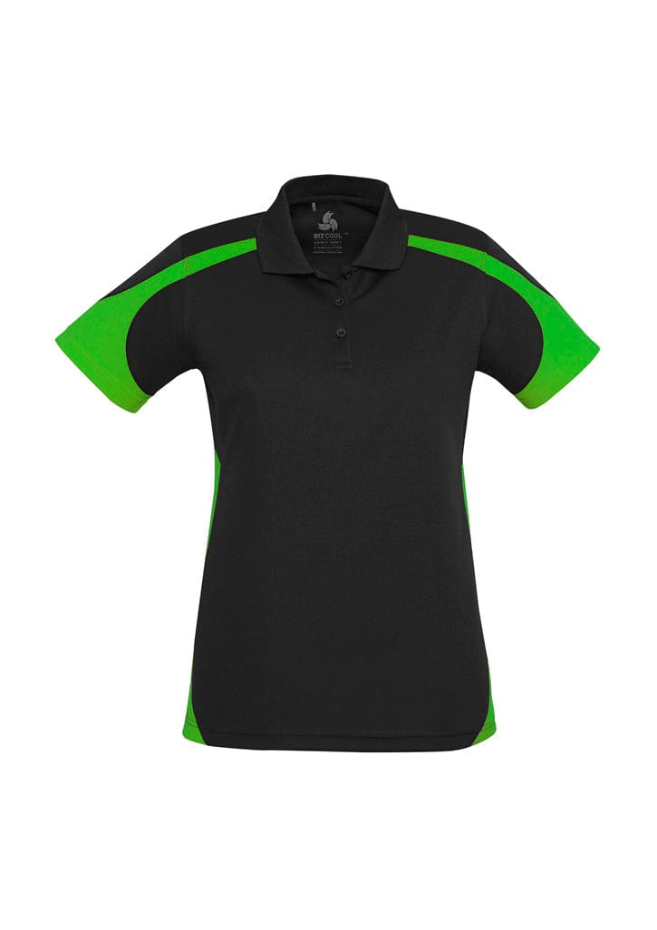 Biz Collection Polos / Shirts Black/Green / 8 Biz Collection Womens Talon Short Sleeve Polo