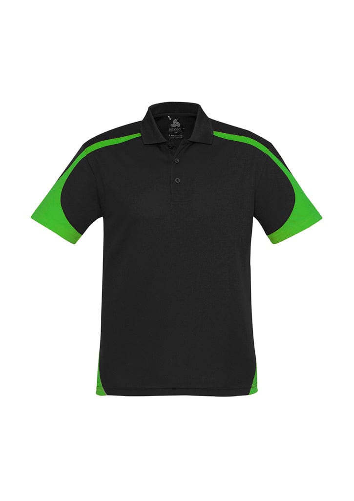 Biz Collection Polos / Shirts Black/Green / S Biz Collection Mens Talon Short Sleeve Polo
