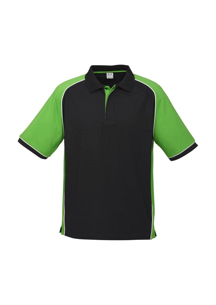 Biz Collection Polos / Shirts Black/Green/White / S Biz Collection Mens Nitro Short Sleeve Polo