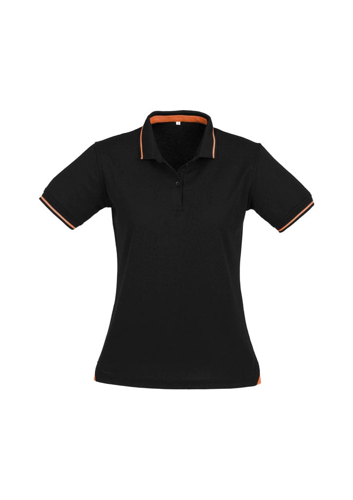 Biz Collection Polos / Shirts Black/Orange / 8 Biz Collection Womens Jet Short Sleeve Polo