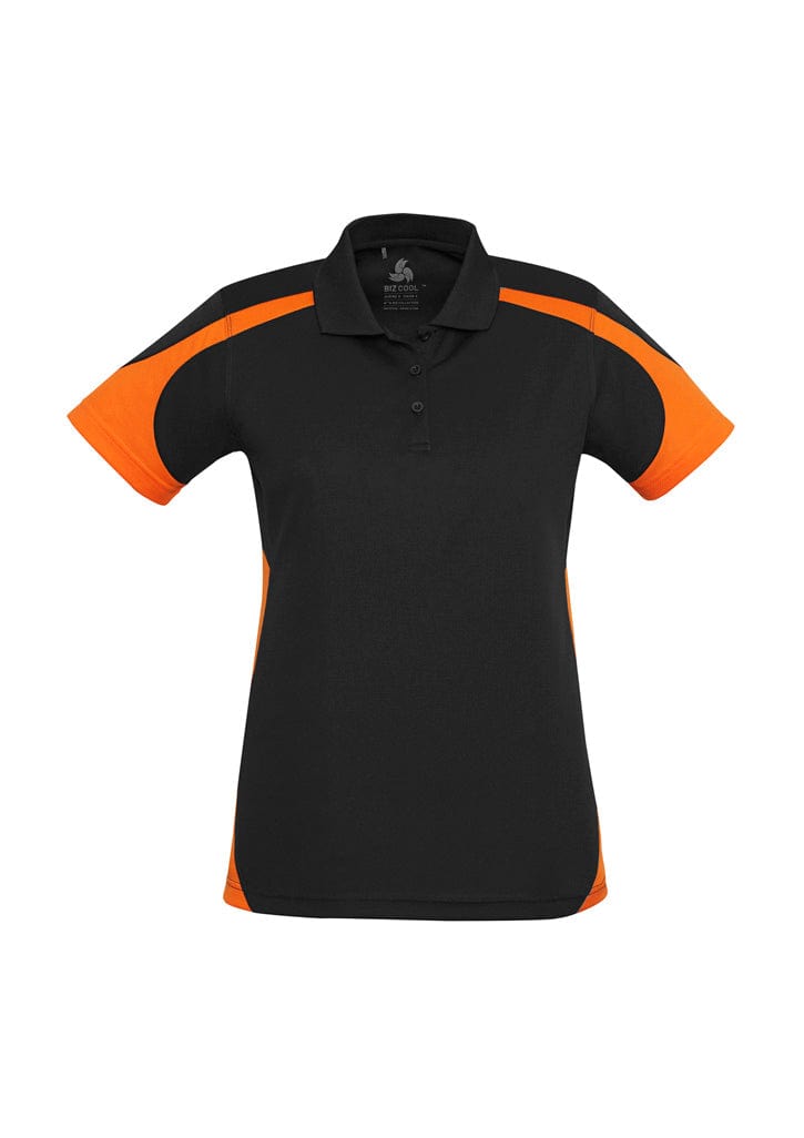 Biz Collection Polos / Shirts Black/Orange / 8 Biz Collection Womens Talon Short Sleeve Polo