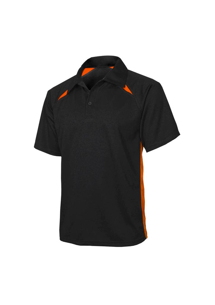 Biz Collection Polos / Shirts Black/Orange / S Biz Collection Mens Splice Short Sleeve Polo