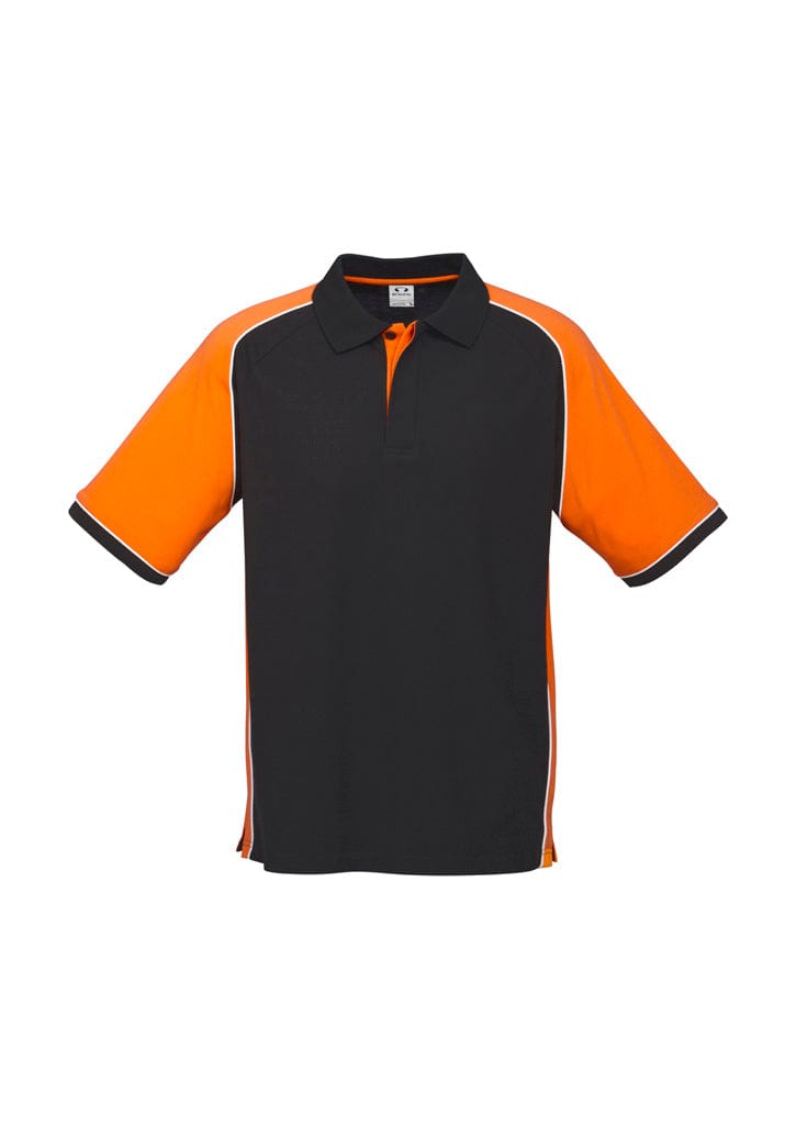 Biz Collection Polos / Shirts Black/Orange/White / S Biz Collection Mens Nitro Short Sleeve Polo