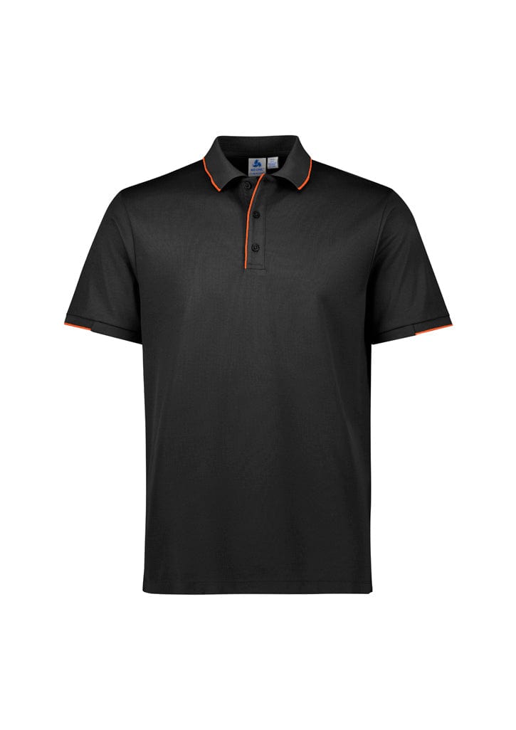 Biz Collection Polos / Shirts Black/Orange / XS Biz Collection Mens Focus Short Sleeve Polo