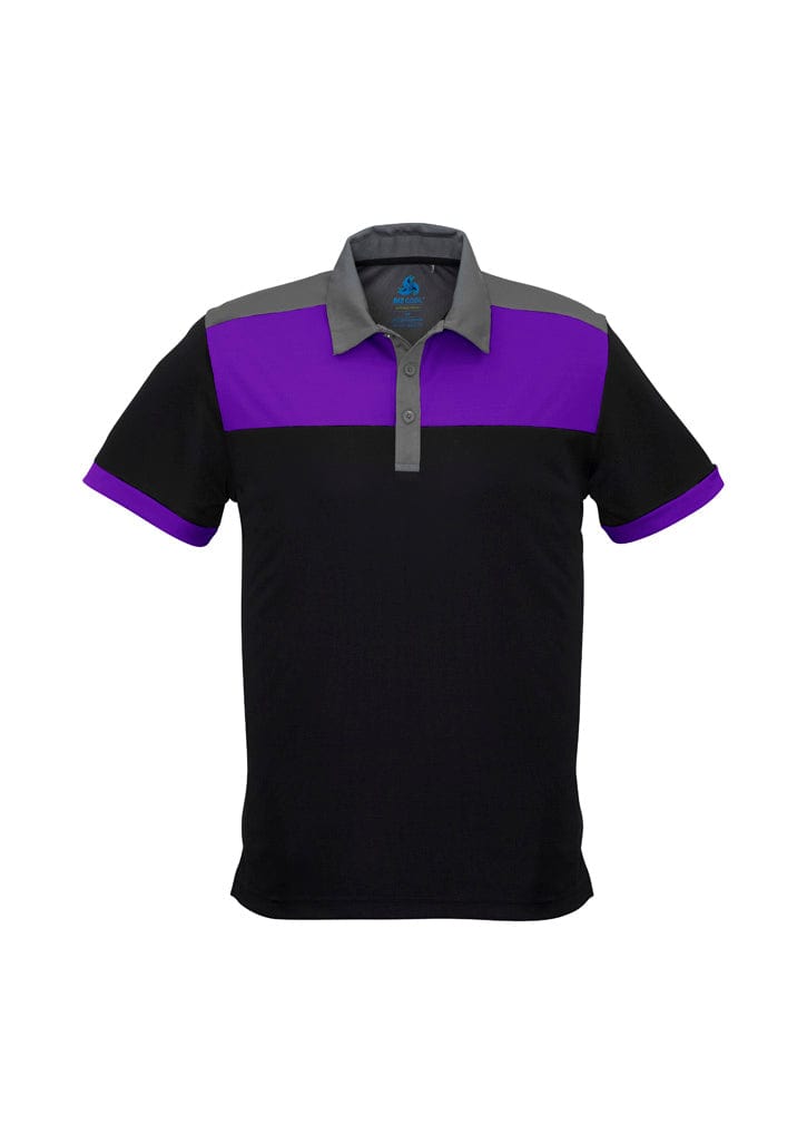 Biz Collection Polos / Shirts Black/Purple/Grey / S Biz Collection Mens Charger Short Sleeve Polo