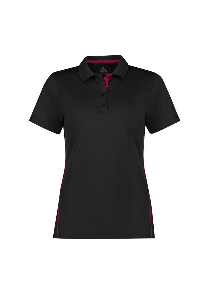Biz Collection Polos / Shirts Black/Red / 6 Biz Collection Womens Balance Short Sleeve Polo