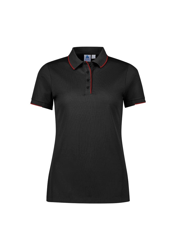 Biz Collection Polos / Shirts Black/Red / 6 Biz Collection Womens Focus Short Sleeve Polo