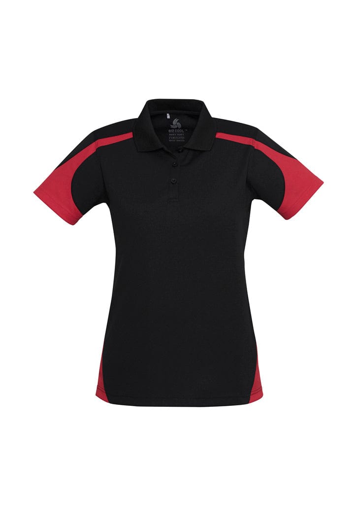 Biz Collection Polos / Shirts Black/Red / 8 Biz Collection Womens Talon Short Sleeve Polo