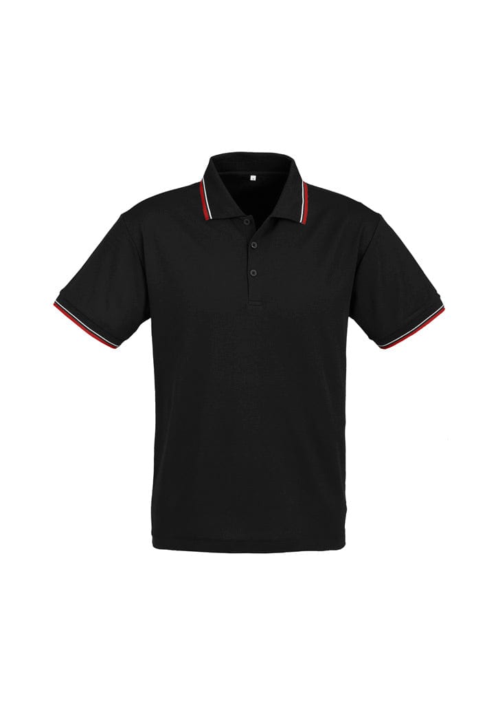 Biz Collection Polos / Shirts Black/Red/White / S Biz Collection Mens Cambridge Short Sleeve Polo
