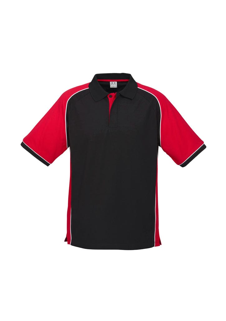 Biz Collection Polos / Shirts Black/Red/White / S Biz Collection Mens Nitro Short Sleeve Polo