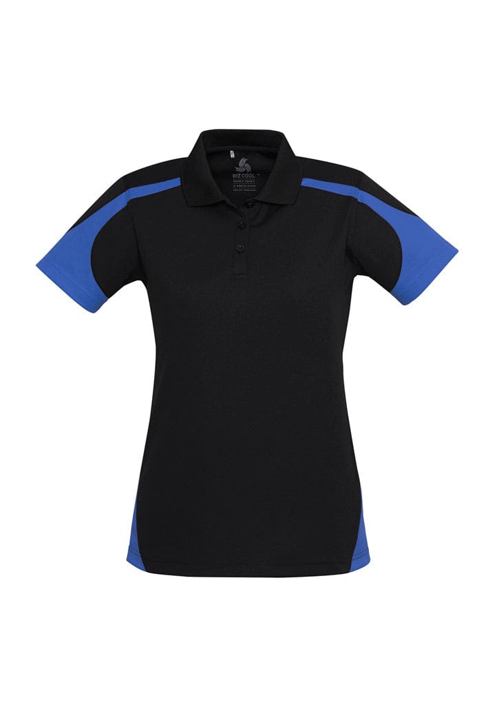Biz Collection Polos / Shirts Black/Royal / 8 Biz Collection Womens Talon Short Sleeve Polo