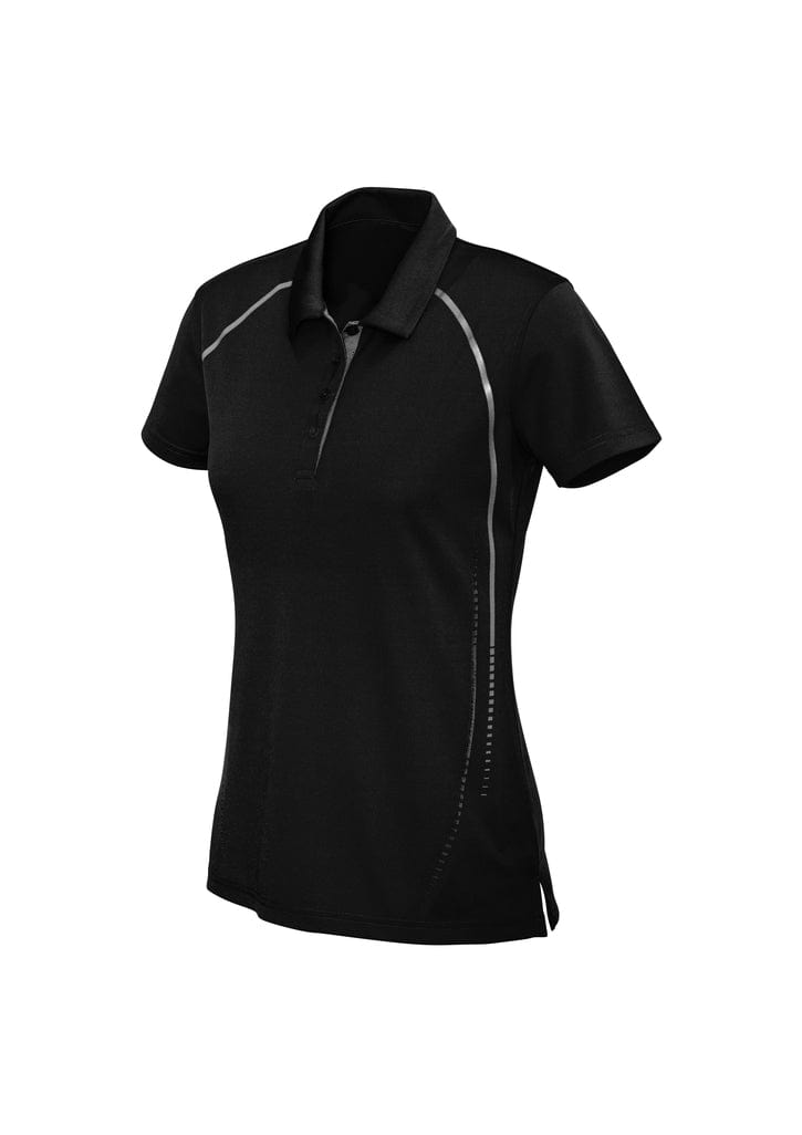 Biz Collection Polos / Shirts Black/Silver / 8 Biz Collection Ladies Cyber Polo