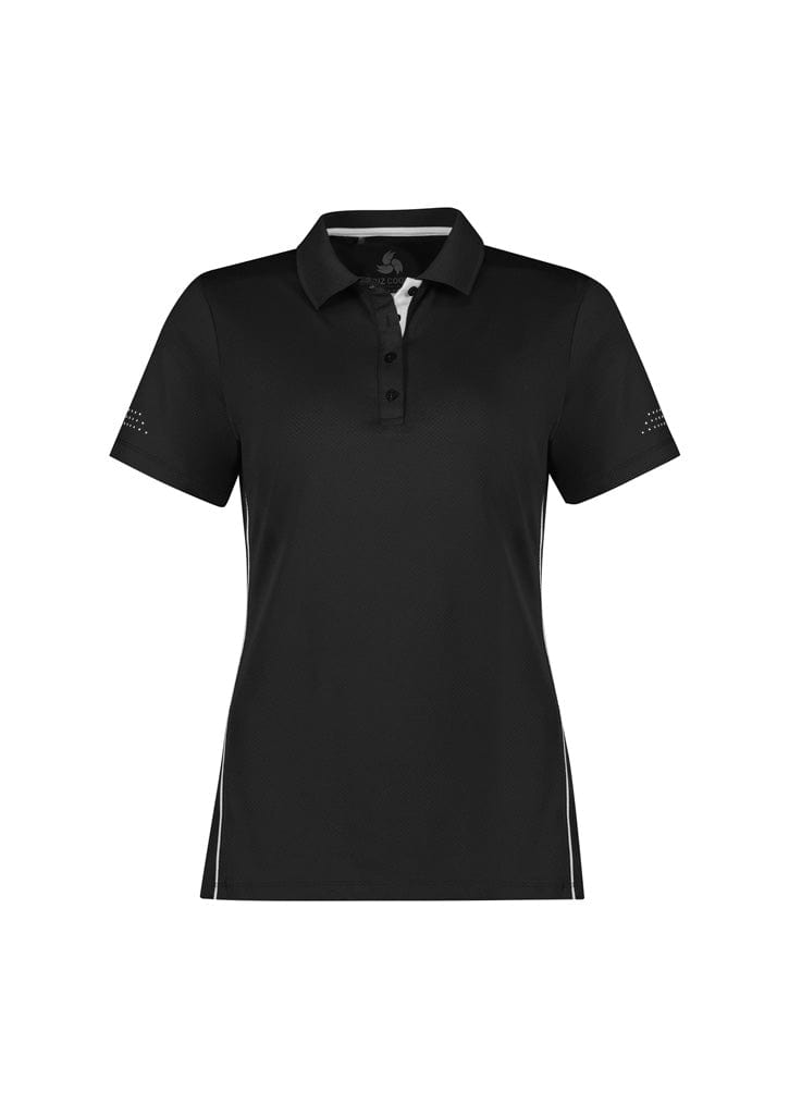 Biz Collection Polos / Shirts Black/White / 6 Biz Collection Womens Balance Short Sleeve Polo
