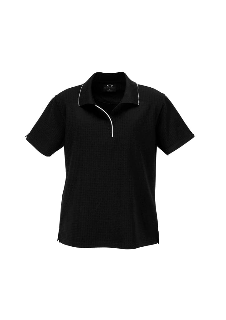 Biz Collection Polos / Shirts Black/White / 8 Biz Collection Womens Elite Short Sleeve Polo