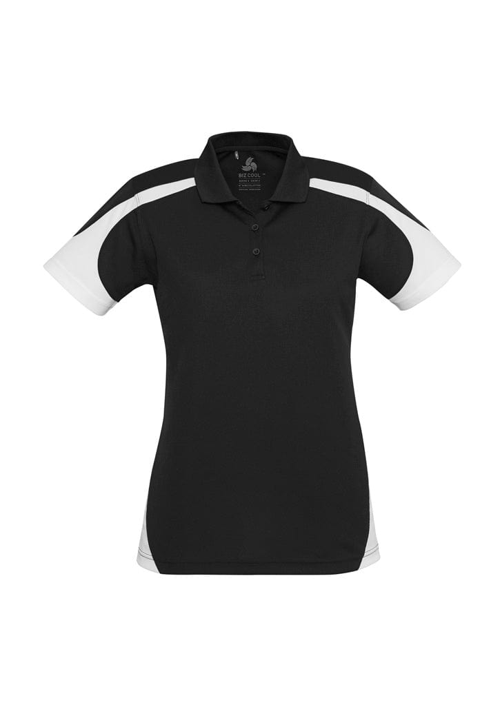 Biz Collection Polos / Shirts Black/White / 8 Biz Collection Womens Talon Short Sleeve Polo