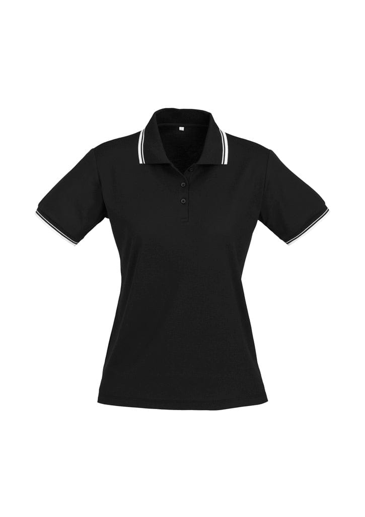 Biz Collection Polos / Shirts Black/White/White / 8 Biz Collection Womens Cambridge Short Sleeve Polo