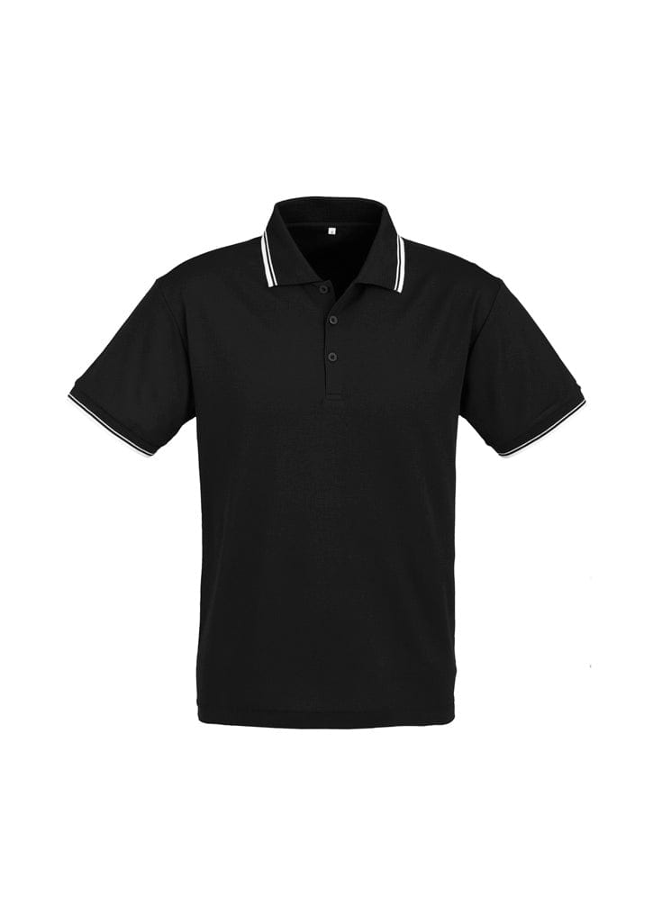 Biz Collection Polos / Shirts Black/White/White / S Biz Collection Mens Cambridge Short Sleeve Polo