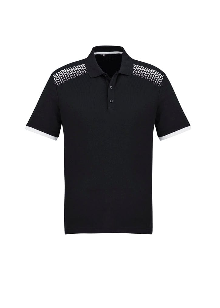 Biz Collection Polos / Shirts Black/White / XS Biz Collection Mens Galaxy Short Sleeve Polo