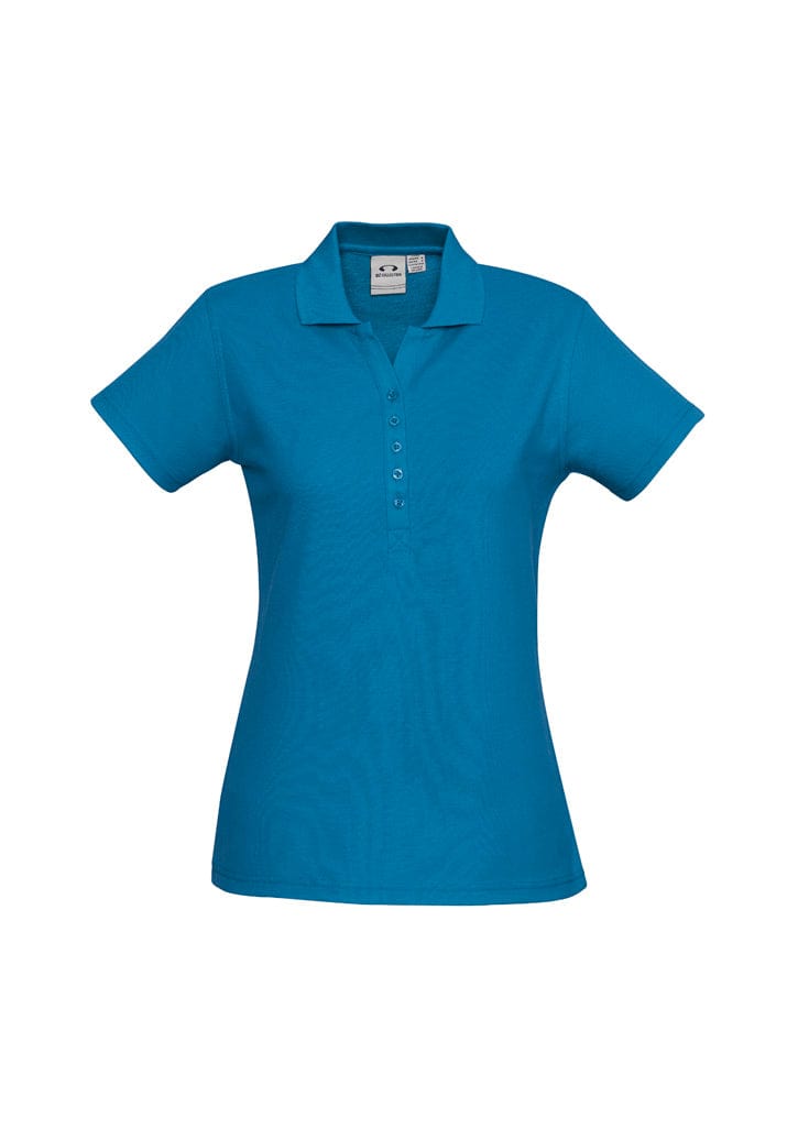 Biz Collection Polos / Shirts Cyan / 8 Biz Collection Womens Crew Short Sleeve Polo