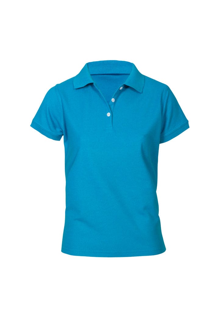 Biz Collection Polos / Shirts Cyan Blue / 6 Biz Collection Womens Neon Short Sleeve Polo